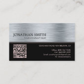 Carte De Visite Code QR en acier inoxydable métallique rose pâle (Dos)