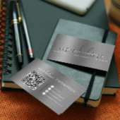 Carte De Visite Code Qr en argent brossé métallique
