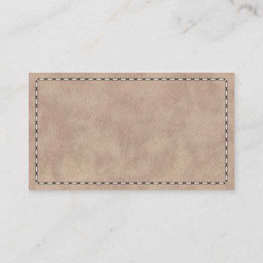 Carte De Visite Code QR en cuir beige (Dos)