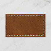 Carte De Visite Code QR en cuir Brown Médias sociaux (Dos)