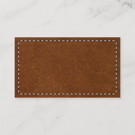 Carte De Visite Code QR en cuir Brown Médias sociaux (Dos)