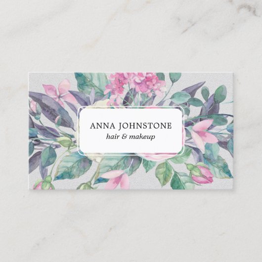 Carte De Visite Code QR en floraison vive | Nomination (Devant)