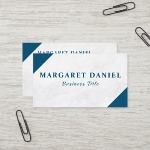 Carte De Visite Code QR en marbre blanc minimaliste et organisé