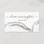 Carte De Visite Code QR en marbre noir et or (Devant)