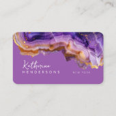 Carte De Visite Code QR en marbre violet moderne d'agate et de pai (Devant)