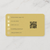 Carte De Visite Code QR en pierre d'agate géode bordeaux et or (Dos)