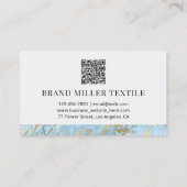 Carte De Visite Code QR en pierre de marbre bleu or (Dos)