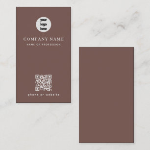 Carte De Visite Code QR en terre cuite minimaliste