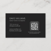 Carte De Visite Code QR Enseignant de Musique Chanteur Compositeur (Dos)