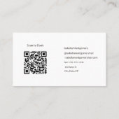 Carte De Visite Code QR Entreprise Coiffeur Rose Poudré (Dos)