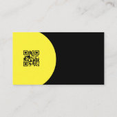 Carte De Visite Code QR Entreprise Moderne Jaune et Noir (Dos)