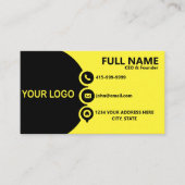 Carte De Visite Code QR Entreprise Moderne Jaune et Noir (Devant)