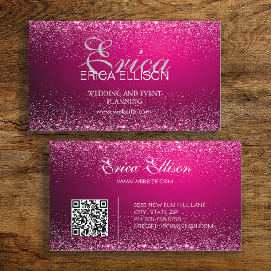 Carte De Visite Code QR Entreprise Professionnel Élégant Rose Arge