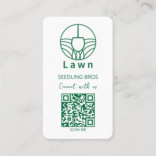Carte De Visite Code QR Entretien de pelouse Connectez-vous avec n (Devant)