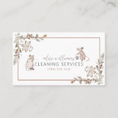 Carte De Visite Code QR Entretien Professionnel Maid Floral Cute (Devant)