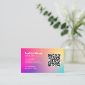 Carte De Visite Code QR Esthéticienne Beauté de la Peau (Debout devant)