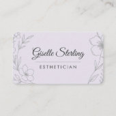 Carte De Visite Code QR Esthéticienne Fleur de Lilas Violet (Devant)