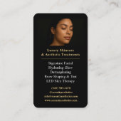 Carte De Visite Code QR Esthéticienne Or Luxe Beauté Noir (Dos)