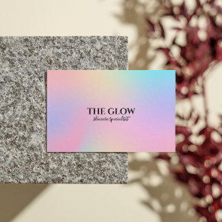 Carte De Visite Code Qr Esthétique Holographique Rose Iridescente