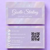 Carte De Visite Code QR Esthétique Iridescente Pastel Opal