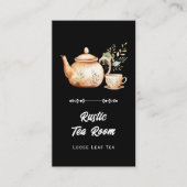 Carte De Visite Code QR et site Web du salon de thé (Devant)