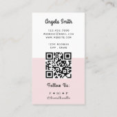 Carte De Visite Code QR et site Web tendance de notaire Rose (Dos)