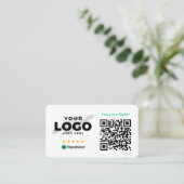 Carte De Visite Code QR Évaluation Entreprise Tripadvisor Commenta (Debout devant)