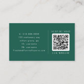 Carte de visite code QR EVERLY Jewel Tone Art Déco (Dos)