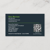 Carte De Visite Code QR Exterminateur de Contrôle des Nuisibles Pr (Dos)