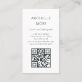 Carte De Visite Code QR Fashion Clothing Designer Boutons à coudre (Dos)