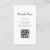 Carte De Visite Code QR Fashion Seamstress Buttons Classique Noir (Dos)