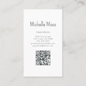 Carte De Visite Code QR Fashion Seamstress Buttons gris classique (Dos)