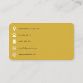 Carte De Visite Code QR Faux Ananas en Feuille d'Or (Dos)
