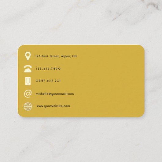 Carte De Visite Code QR Faux Gold Foil (Dos)