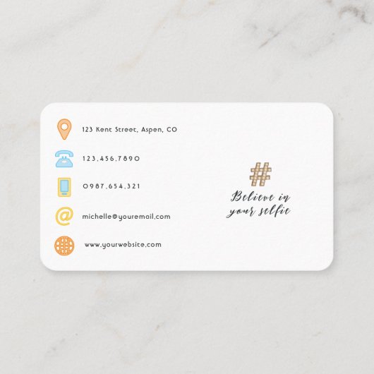 Carte De Visite Code QR féminin à la mode (Dos)