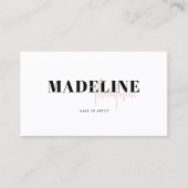 Carte De Visite Code QR féminin moderne chic rose clair (Devant)