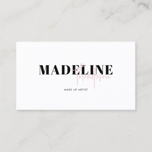 Carte De Visite Code QR féminin moderne chic rose clair (Devant)