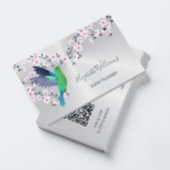 Carte De Visite Code QR | Fille de colibri brillant