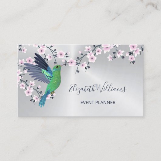 Carte De Visite Code QR | Fille de colibri brillant (Devant)