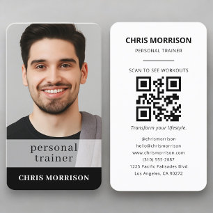 Carte De Visite Code QR Fitness Entraîneur Personnel Professionnel