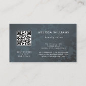 Carte De Visite Code Qr | Fleur De Cerisier Foncé Floral (Dos)