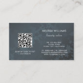 Carte De Visite Code Qr | Fleur De Cerisier Foncé Floral (Dos)