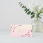 Carte De Visite Code QR | Fleur de cerisier rose (Debout devant)