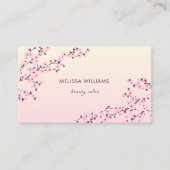 Carte De Visite Code QR | Fleur de cerisier rose (Devant)