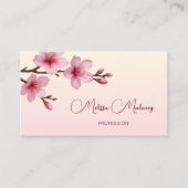 Carte De Visite Code QR | Fleur de cerisier rose (Devant)
