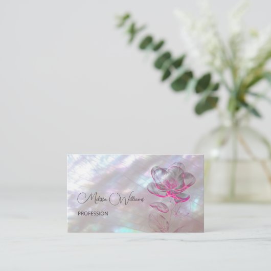 Carte De Visite Code QR | Fleur de nacre chatoyante (Debout devant)