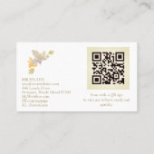 Carte De Visite *~* CODE QR Fleur de Parties scintillant dorée Pas (Dos)