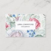 Carte De Visite Code QR Fleur élégant | Nomination (Devant)