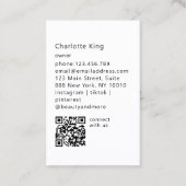 Carte De Visite Code QR Fleur Moderne (Dos)