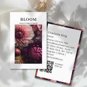 Carte De Visite Code QR Fleur Moderne